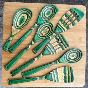 Bright Green and Yellow Pakkawood Kitchen