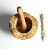 Traditional Rustic Mediterranean Olive Wood Pestle and Mortar | Herb & Garlic Crusher | Spice Grinder - Image 1